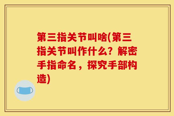 第三指关节叫啥(第三指关节叫作什么？解密手指命名，探究手部构造)