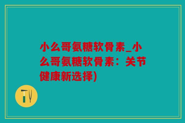 小么哥氨糖软骨素_小么哥氨糖软骨素：关节健康新选择)
