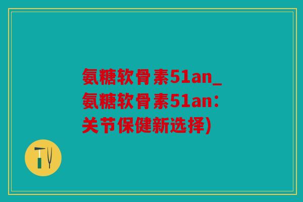 氨糖软骨素51an_氨糖软骨素51an：关节保健新选择)