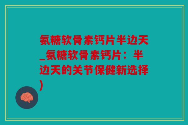 氨糖软骨素钙片半边天_氨糖软骨素钙片：半边天的关节保健新选择)