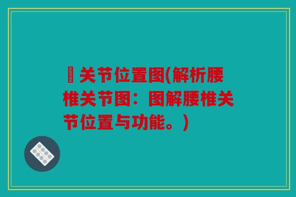 腂关节位置图(解析腰椎关节图：图解腰椎关节位置与功能。)