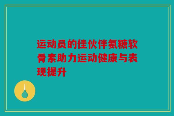 运动员的佳伙伴氨糖软骨素助力运动健康与表现提升