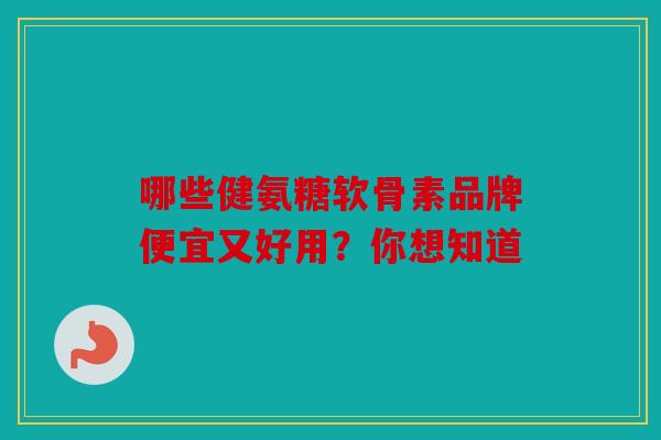 哪些健氨糖软骨素品牌便宜又好用？你想知道