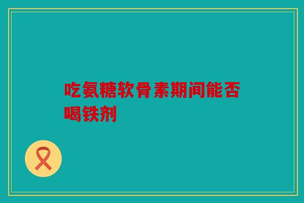 吃氨糖软骨素期间能否喝铁剂