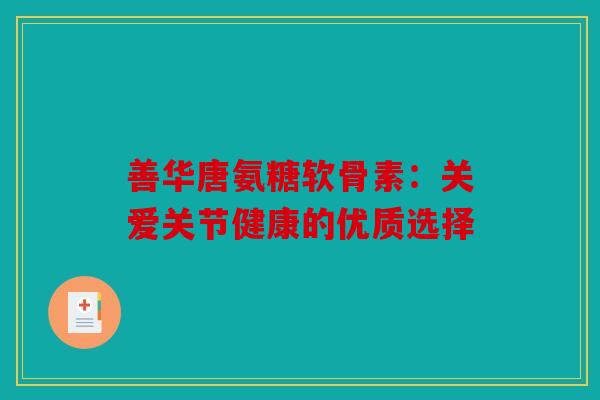 善华唐氨糖软骨素：关爱关节健康的优质选择
