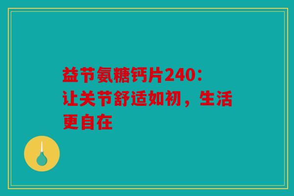 益节氨糖钙片240：让关节舒适如初，生活更自在