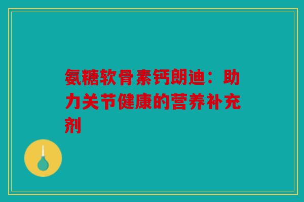 氨糖软骨素钙朗迪：助力关节健康的营养补充剂