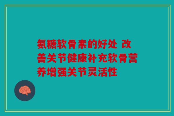 氨糖软骨素的好处 改善关节健康补充软骨营养增强关节灵活性