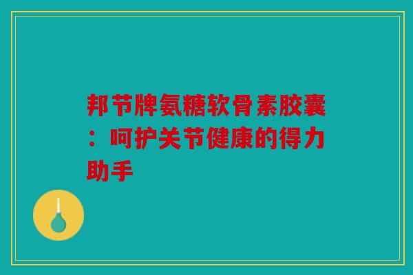 邦节牌氨糖软骨素胶囊：呵护关节健康的得力助手